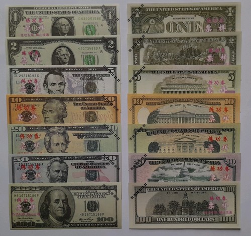 Dollar banknoten 7x - us,