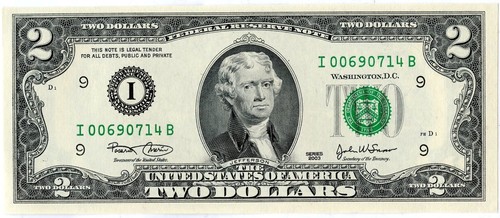 Usa 2 dollar stempelglanz - 2, $